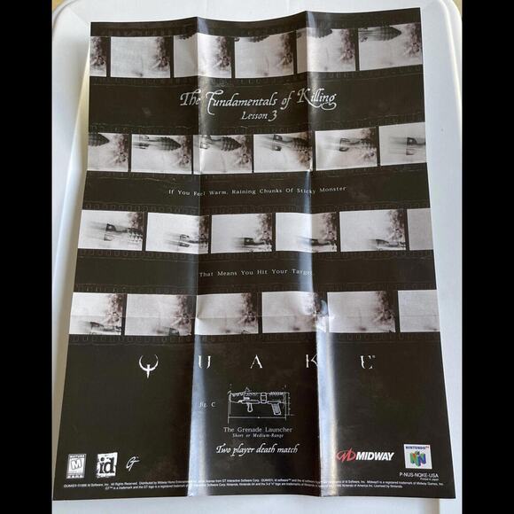 Quake Nintendo 64 Game Cartridge Complete In Box With Manual And Poster - Picture 8 of 8